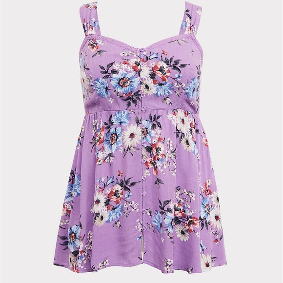 TORRID CREPE BABYDOLL TANK - Picture 4 of 4